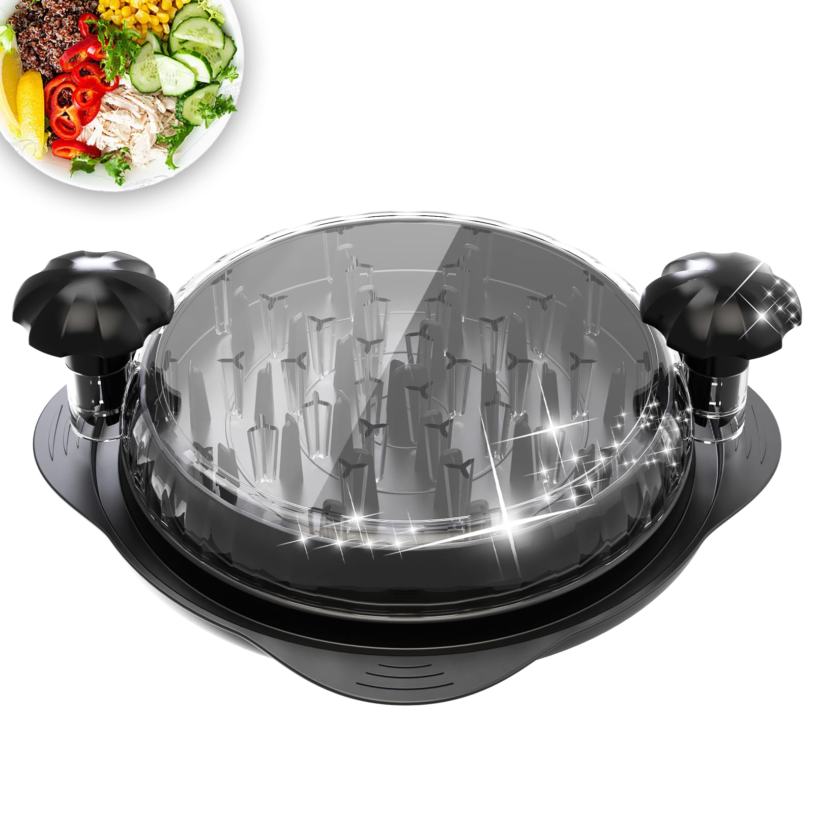 XUPAINC XL 11" Chicken Shredder, Large Pro Meat Shredder Tool Twist with Ergonomic Handle, Strong Non-Slip Base, Dishwasher Safe, Kitchen Chicken Grinder for Ground Food, Vegetables, Black