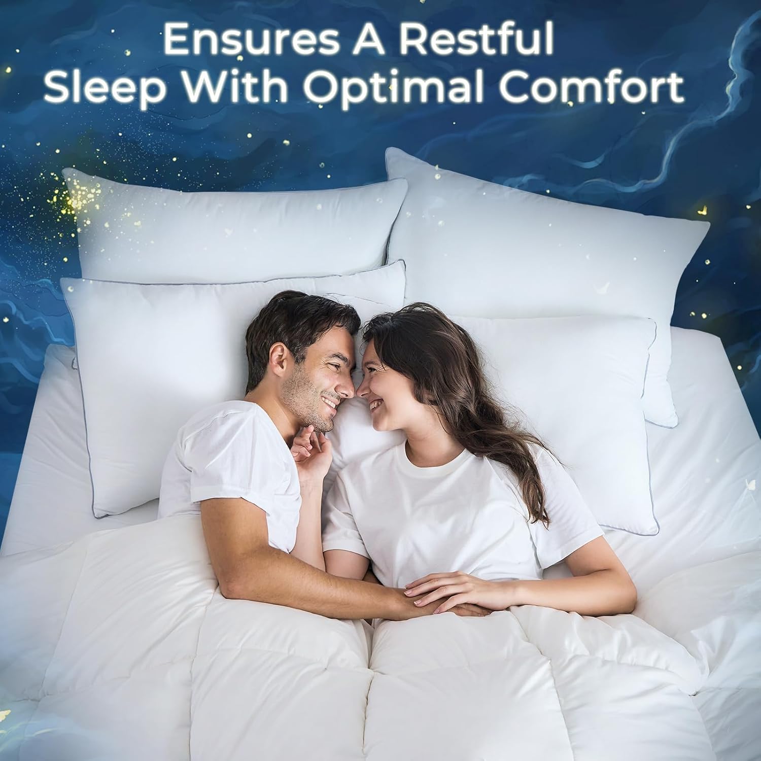 Sasttie King Size Pillows - Set of 4 Supportive Down Alternative | Oeko-Tex Certified, Hotel Quality