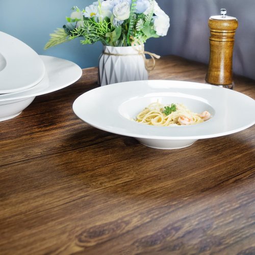 dingdaer Soup Plates Ceramics Rimmed Pasta Plate Set of 4, 16.9 Oz Soup Plates with Wide Rim, Salad Bowls for Dessert,Spaghetti, for Kitchen and Eating, Microwave Dishwasher Safe, 12.2 Inch