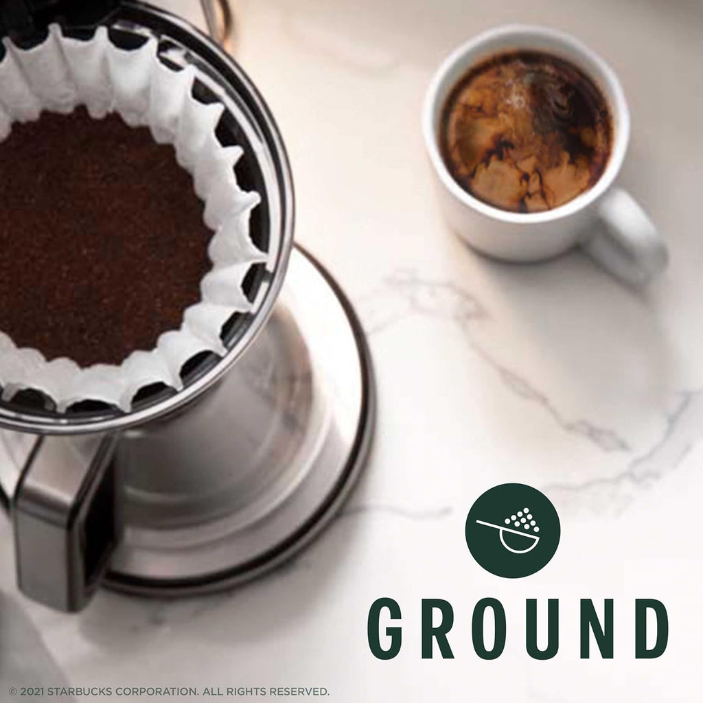 Starbucks Ground Coffee - Medium Roast House Blend | Six 18 oz Bags for Hot or Iced Coffee