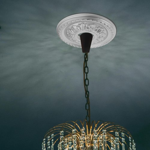 HOLIDYOYO 12.36 Inch Round Pu Ceiling Medallion Decorative Ceiling Light Cover Embossed Fan Medallion for Indoor Home Office Living Room