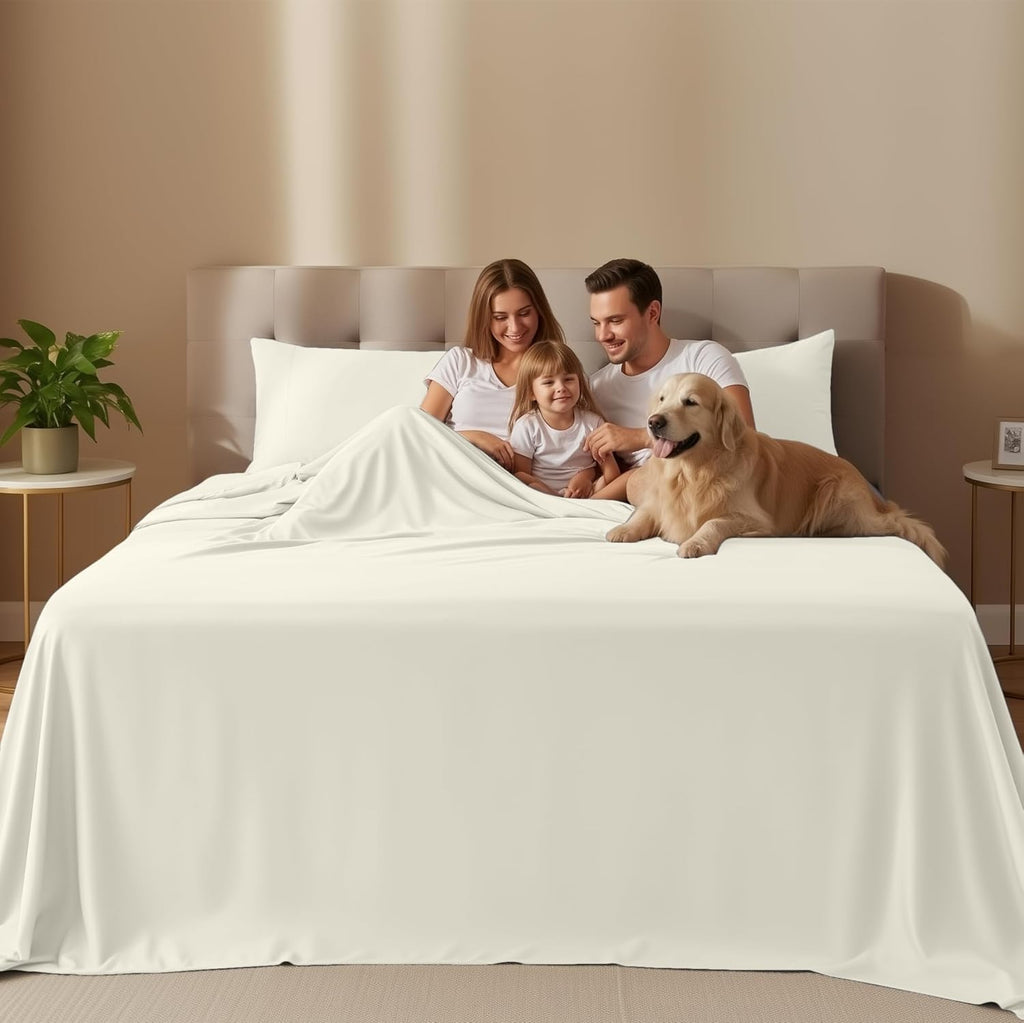 Utopia Bedding California King Size Sheet Set - Soft, Breathable Microfiber, 4-Piece (Ivory)