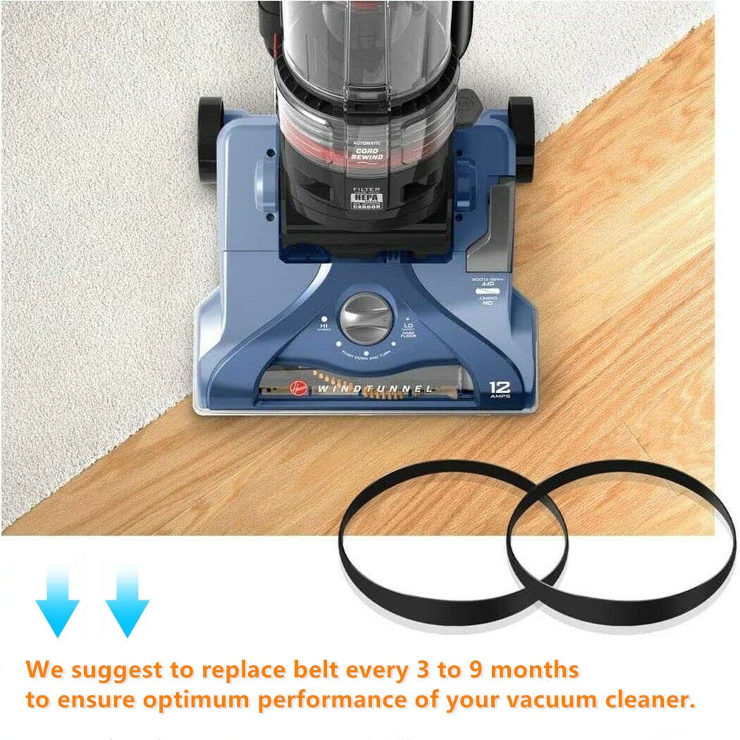 JEDELEOS Replacement Belts 562289001 AH20065 for Hoover Windtunnel T-Series Vacuum, 12.8x457 Flat Non-Stretch Belt Fits Model UH70105 UH70110 UH70120 UH70200 UH70202 UH70205 UH70210 UH72600, Pack of 2