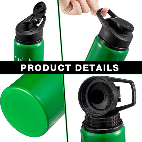 Bokon 24 Pack Thank You Appreciation Gifts Lightweight Aluminum Water Bottle Bulk Reusable Leakproof Water Bottle with Twist Cap Buckle for Gym Sports Camping Hiking(17 oz)