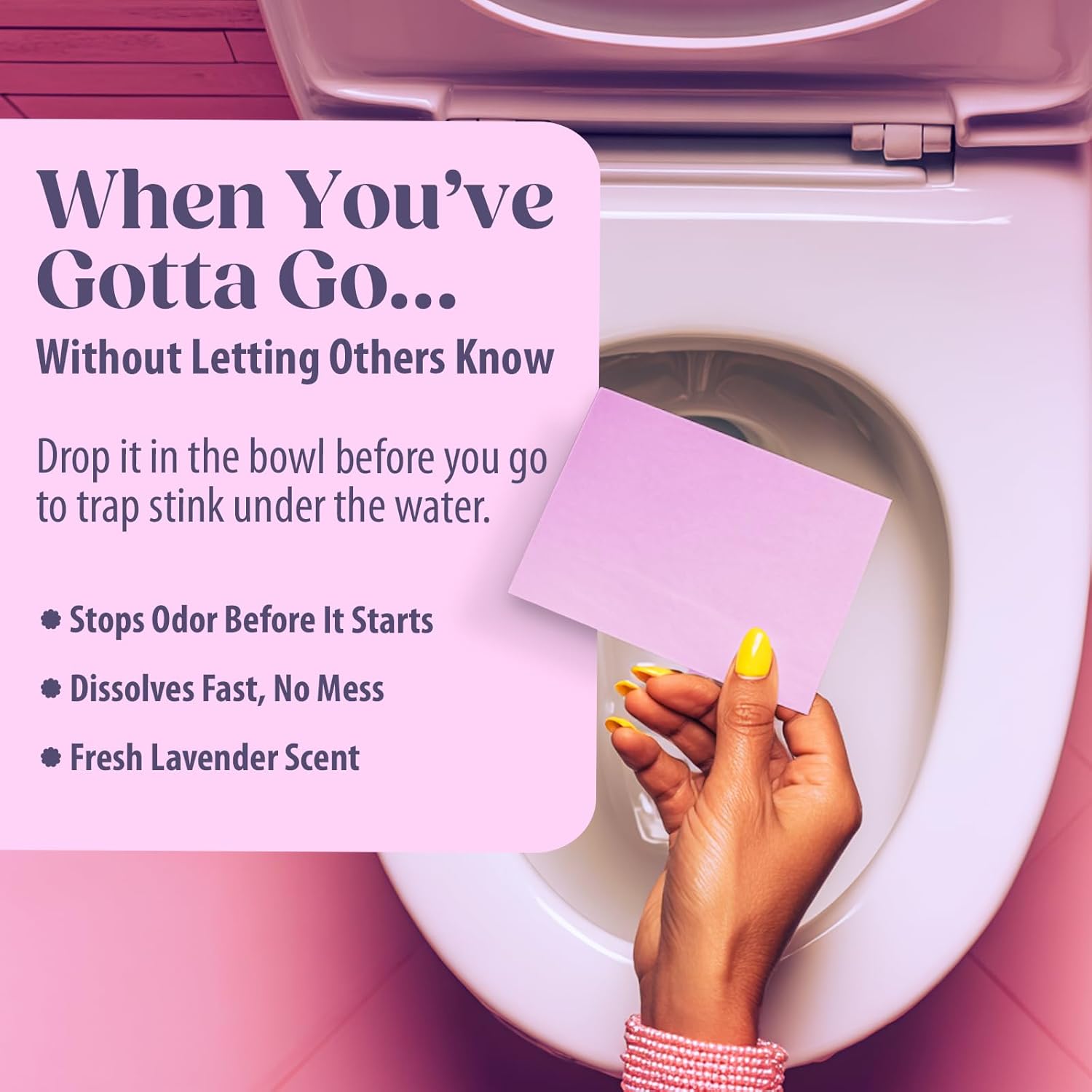 Sheet Happens Pre-Poo Toilet Sheets - Lavender Field Scent | 40 Dissolvable Odor-Stopping Sheets, Septic Safe