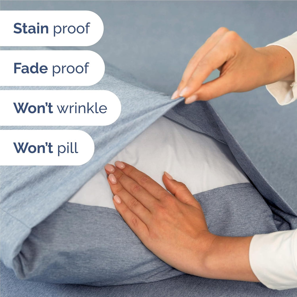 ComfyCool | Full Size 4-Piece Sheet Set - Breathable, Soft & Wrinkle-Free Hotel Luxury Bedding - Deep Pockets, Blue