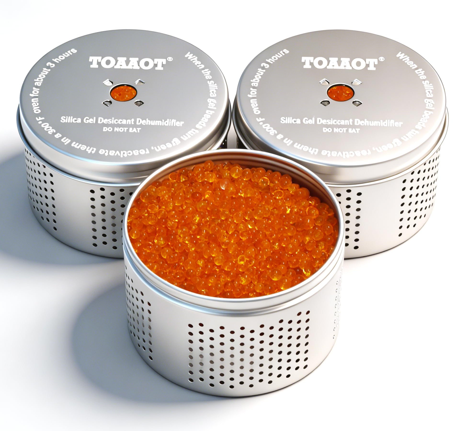 TOAAOT Gun Safe Dehumidifier, Moisture Absorber, 200g Small Silica Gel Desiccant Canister for Gun Cabinets & Safes, Aluminum Shell, Reusable