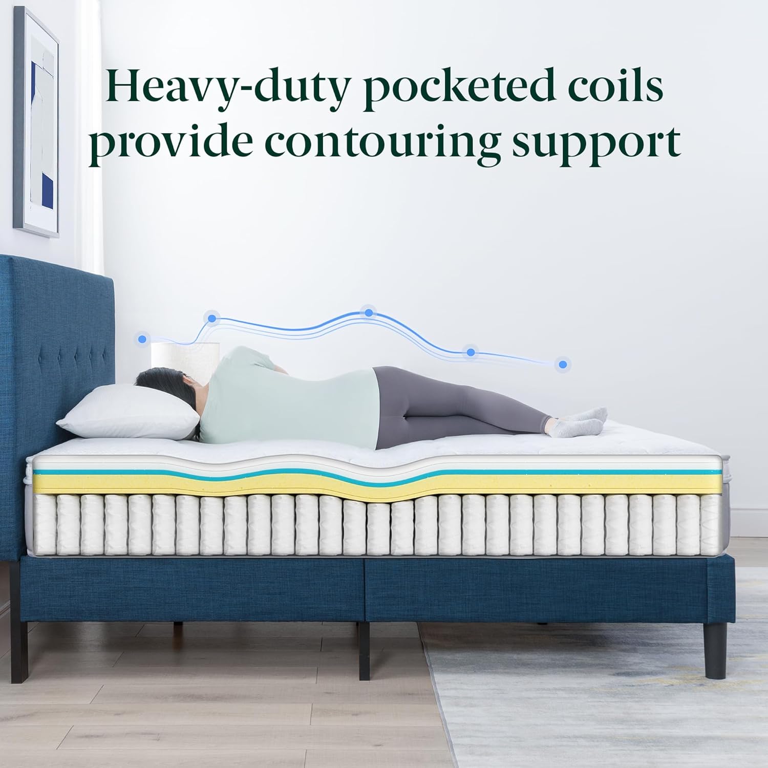 Zinus Cool Support 12 Inch Hybrid Mattress - Cooling Gel Memory Foam & Heavy Duty Coils | Queen Size