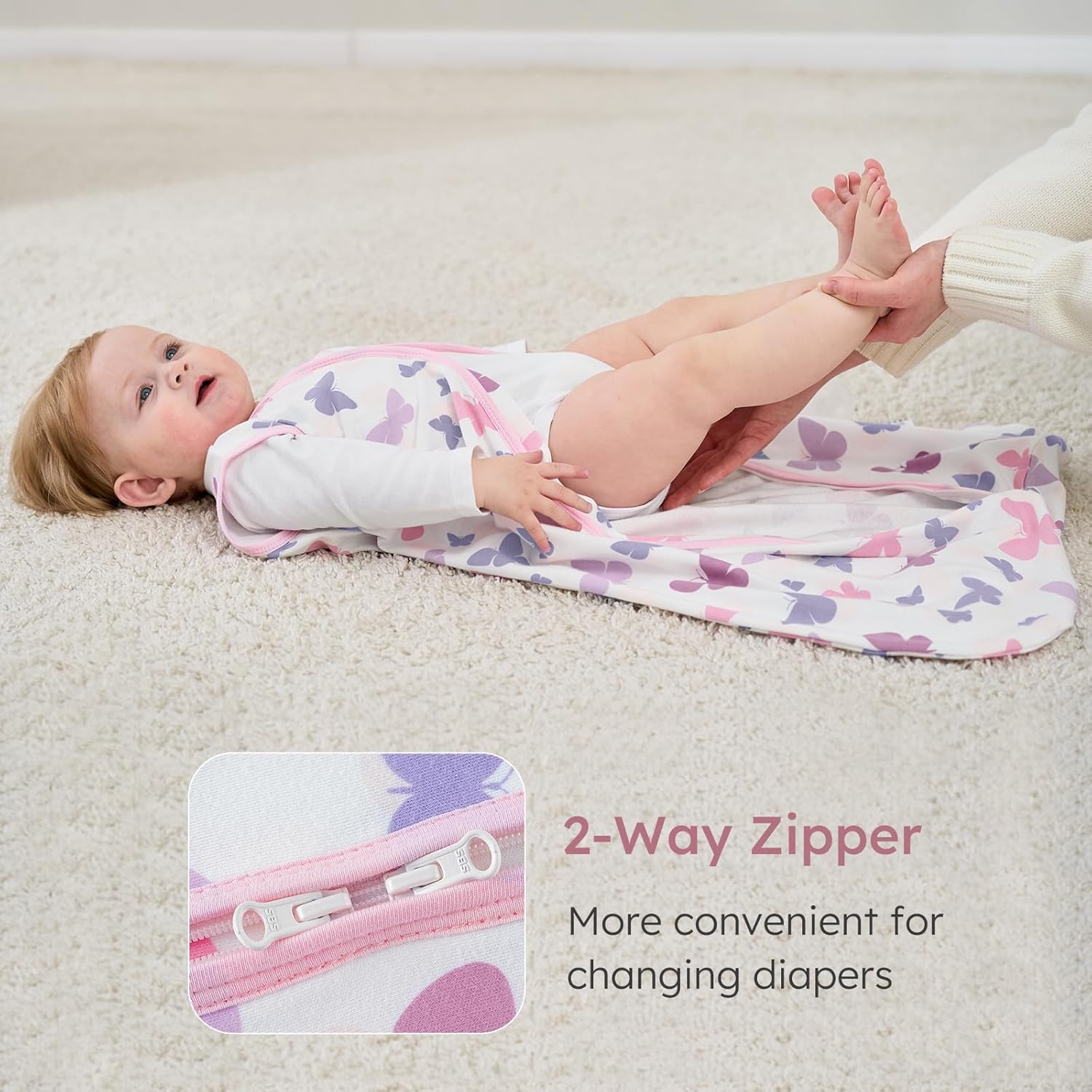 Yoofoss Baby Sleep Sack | 100% Organic Cotton Wearable Blanket for 0-6 Months | Comfy 2-Way Zipper, 3 Pack