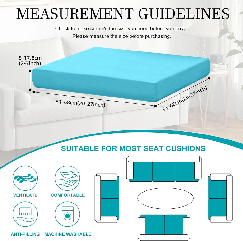 Skiennix 14-Piece Stretch Patio Cushion Covers - Washable Outdoor Sofa Slipcovers | Sky Blue