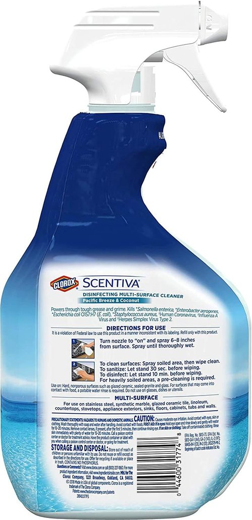 Clorox Scentiva Disinfecting Multi-Surface Cleaner - Pacific Breeze & Coconut | 24 FL OZ (2 Pack)