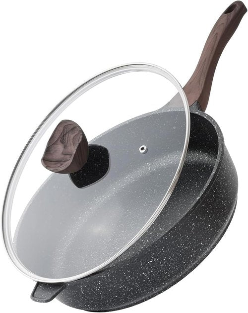 Kordisen Nonstick Deep Frying Pan - 12 Inch Large Skillet | 5 Qt Healthy Induction Cookware, PFOA Free