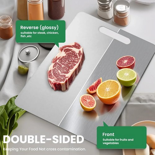 Katuchef Titanium Cutting Board 2026 New Upgrade Titanium Grade 5 Cutting Boards for Kitchen Non Toxic, Non-slip, Hygiene Durable Chopping Board Suitable for Dishwasher Safe (18.11IN*11.81IN)