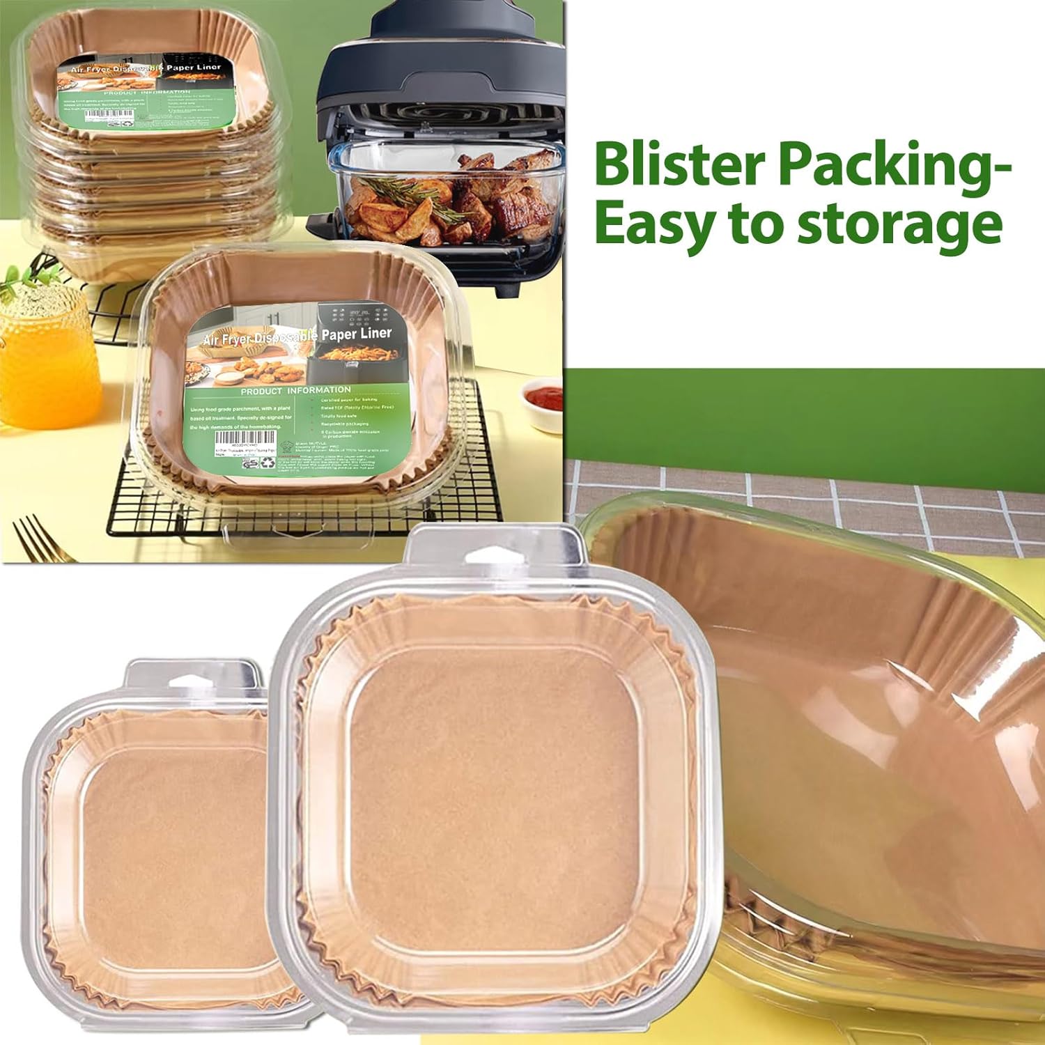 Ninja Crispi Air Fryer Liners - Non-Stick Disposable Accessories | 250 Pcs for 4-in-1 Cooking System