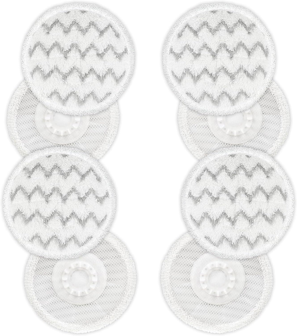 VIEWALL Steam Mop Pads - Replacement for Shark S8000 Series | Soft Washable Scrub Pads, 8 Pack