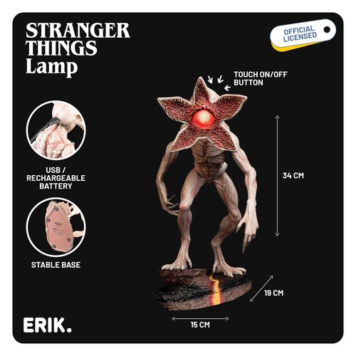 Grupo Erik Stranger Things Light Collector Edition - Stranger Things Merch - Stranger Things Room Decor - Official Netflix Merchandise - Demogorgon Figure - USB and Battery Powered
