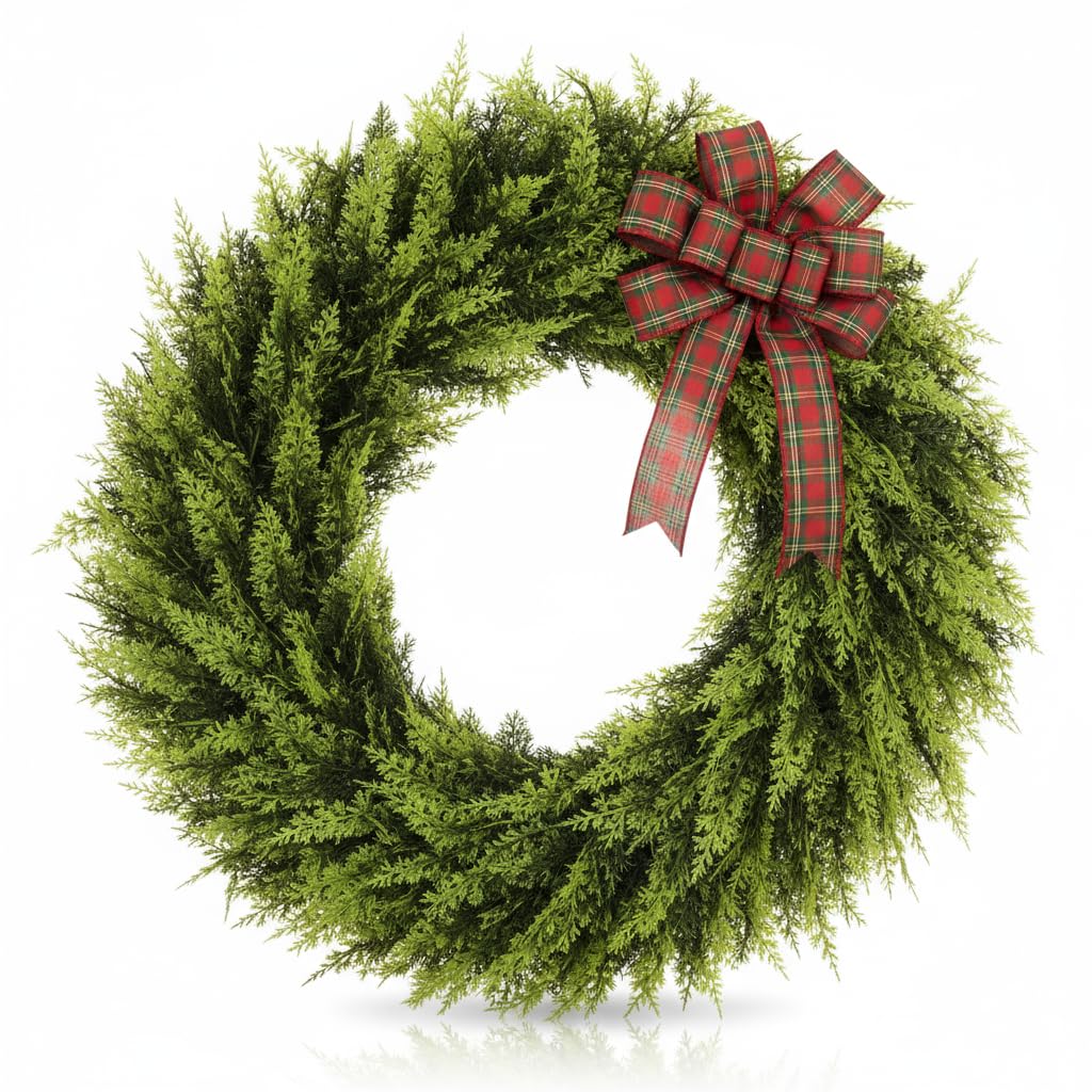 9 FT Christmas Cedar Garland, Real Touch Soft & Thickness Greenery Pine Garland for Mantle Table Fireplace Outdoor Indoor Christmas Decorcorations