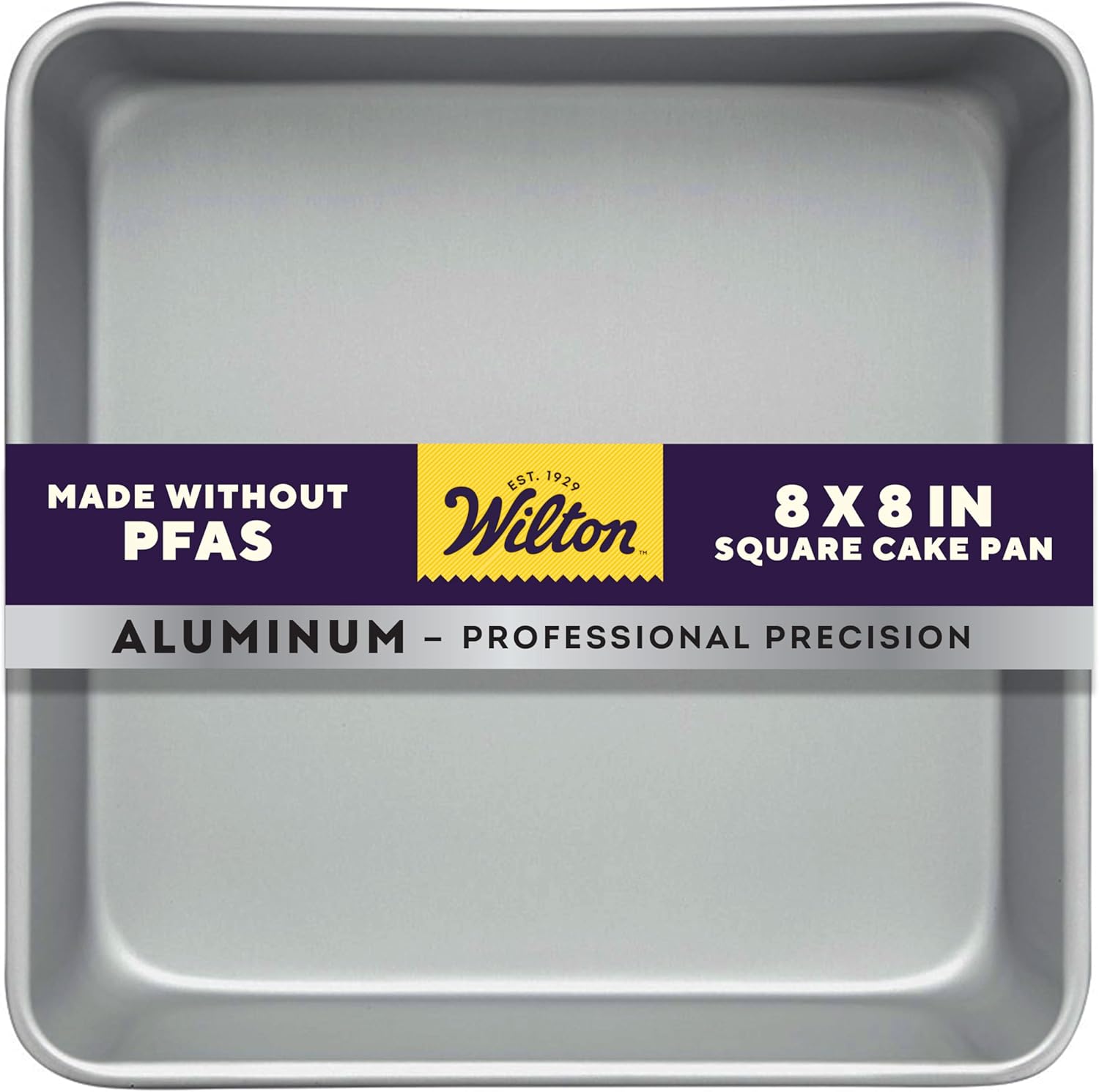 Wilton Square Cake Pan - 8 x 8 Inch Aluminum Bakeware for Even Heating | PFAS-Free Design