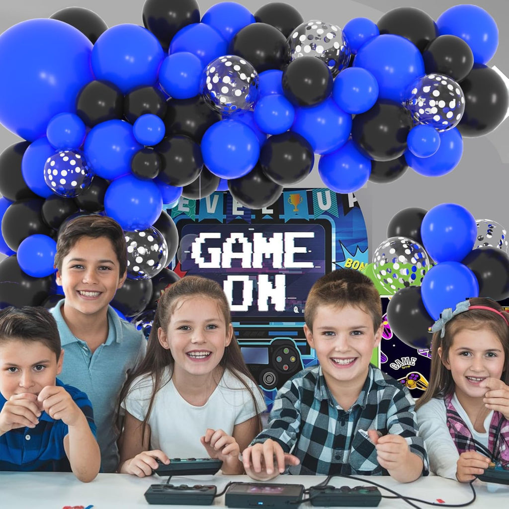 Royal Blue & Black Balloon Garland Arch Kit - Festive Decorations for Baby Showers & Birthdays