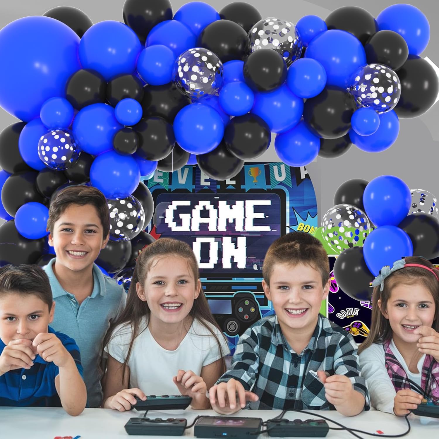 Royal Blue & Black Balloon Garland Arch Kit - Festive Decorations for Baby Showers & Birthdays