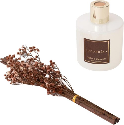 Cocorrína Reed Diffuser Set - Coffee & Chocolate Scented Home Fragrance | Elegant Bathroom Decor