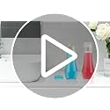 Tiyafuro 1p Glass Mouthwash Dispenser with Lid Cup, 8.8oz Refillable Bathroom Container