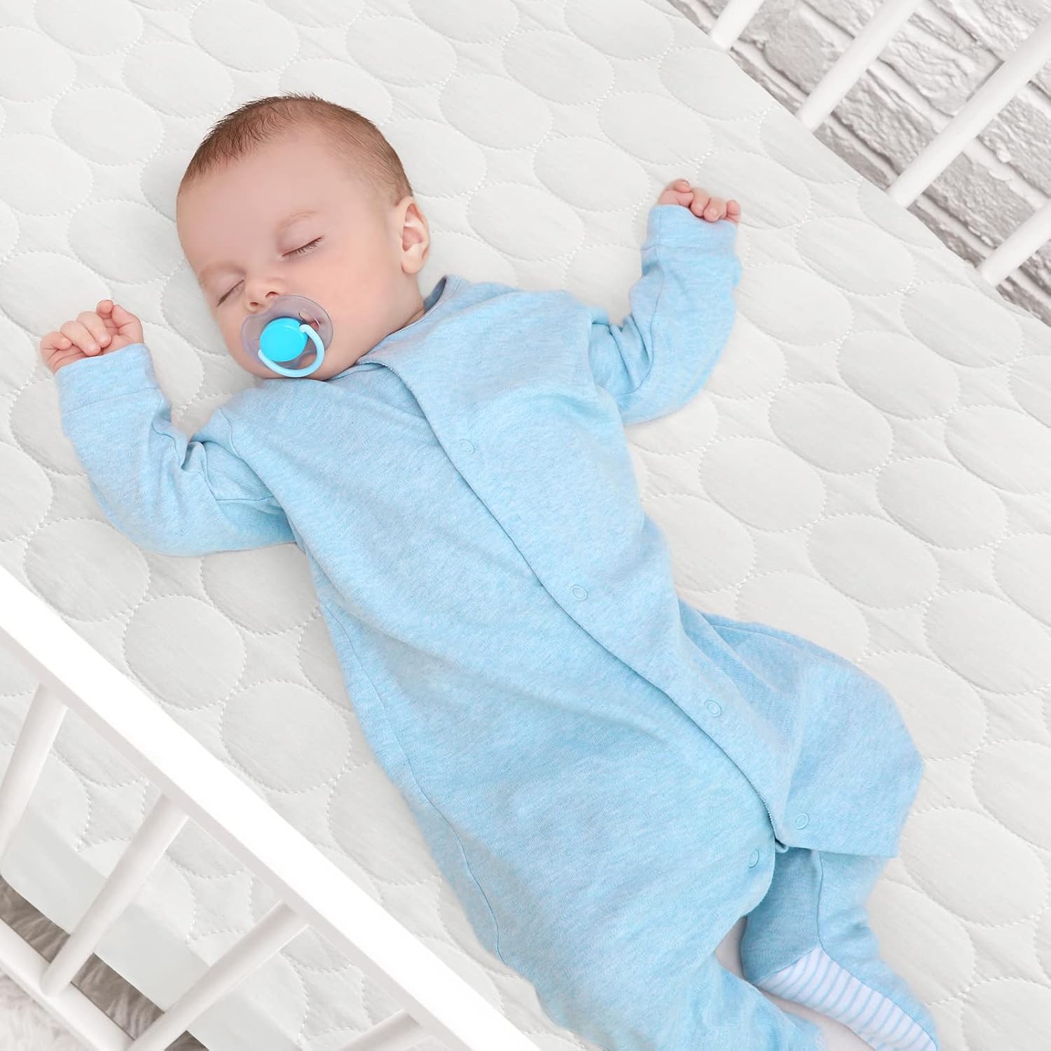 Skiennix Crib Mattress Protector - Waterproof Quilted Pad Cover | 2 Pack, Fits Toddler Bed, White, 52” x 28”