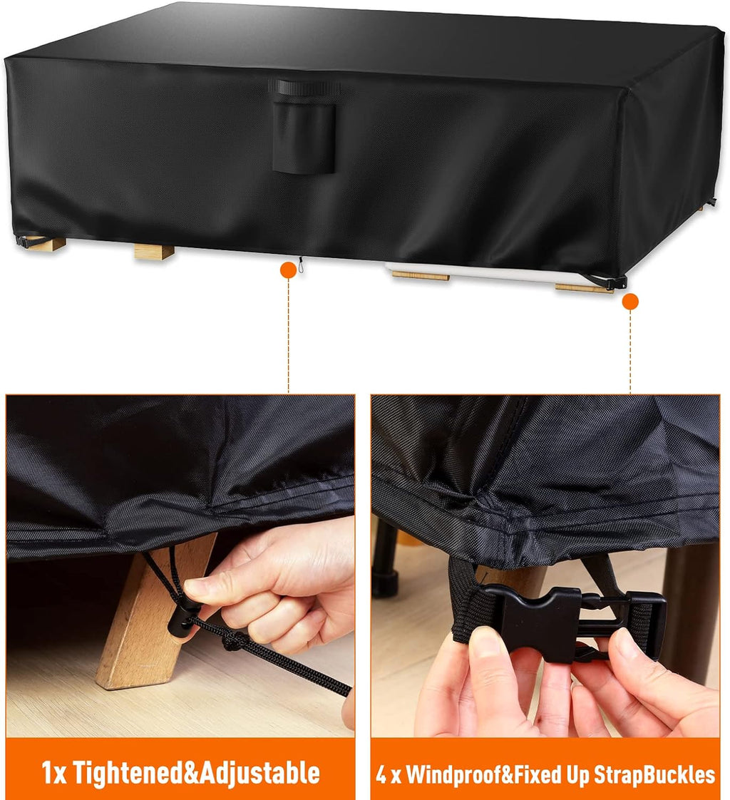 Ruimoy Outdoor Furniture Cover - Heavy Duty Waterproof Protection for Tables & Chairs | 108" L x 82" W x 27.9" H