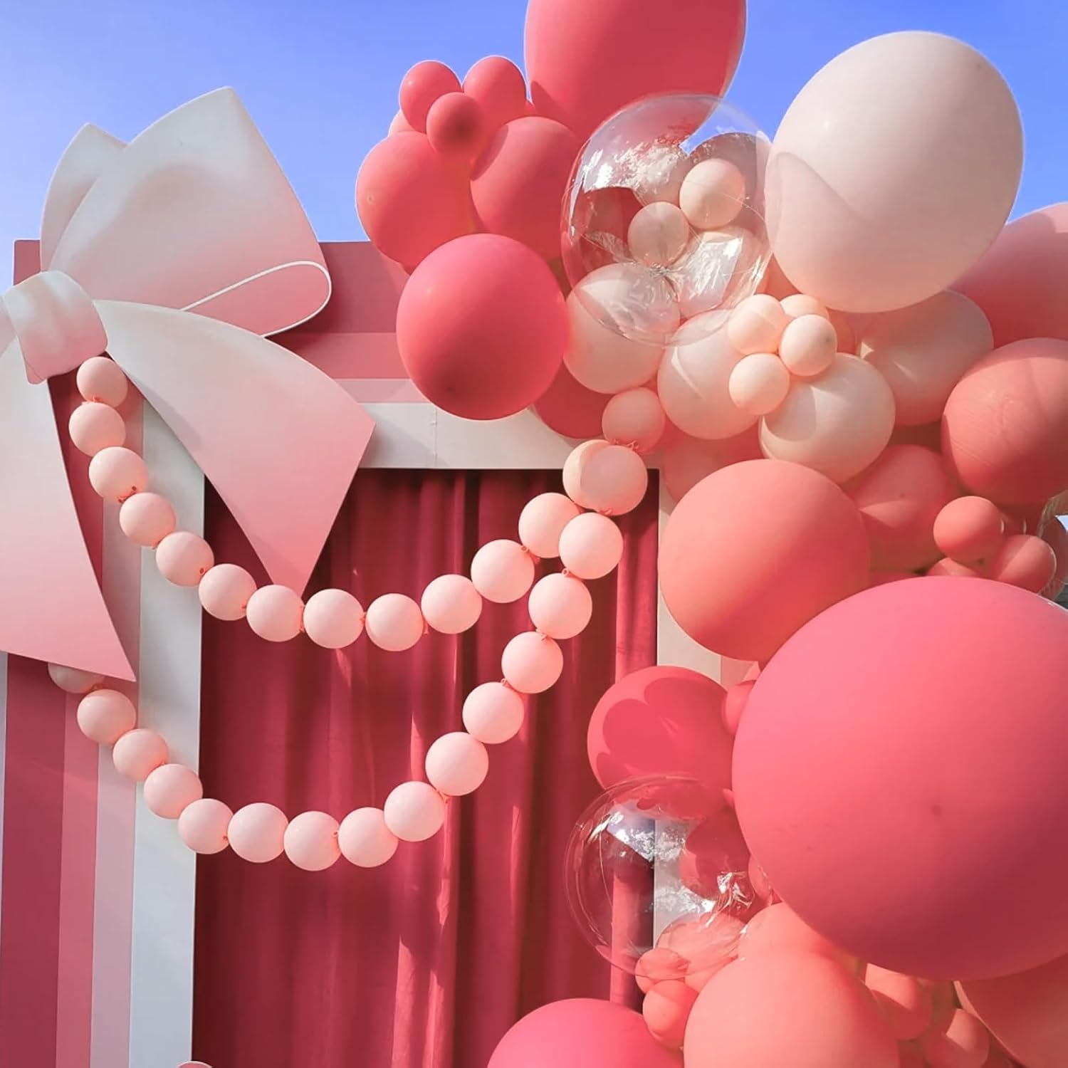 Voircoloria Hot Pink Balloon Garland Kit - 130pcs Latex Balloons in Various Sizes for Parties & Events