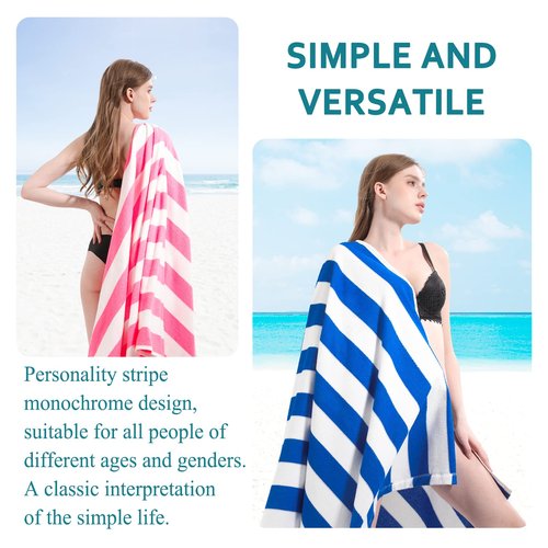 6 Packs Oversized 72x40 Inch Stripe Beach Towel Thin Terry Set XL Big Extra Large Accessories Essentials Soft Clearance Super Absorbent Pool Travel Bath Swim Camping Towels Bulk Men Women Adults Gift
