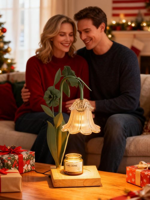 Flower Candle Warmer Lamp with Timer, Dimmable Candle Lamp Warmer, AdjustableHeight Candle Warmer for All Jar Candles, Bedroom Living Room Home DecorValentines Day Birthday Gifts for Women Mom Sister