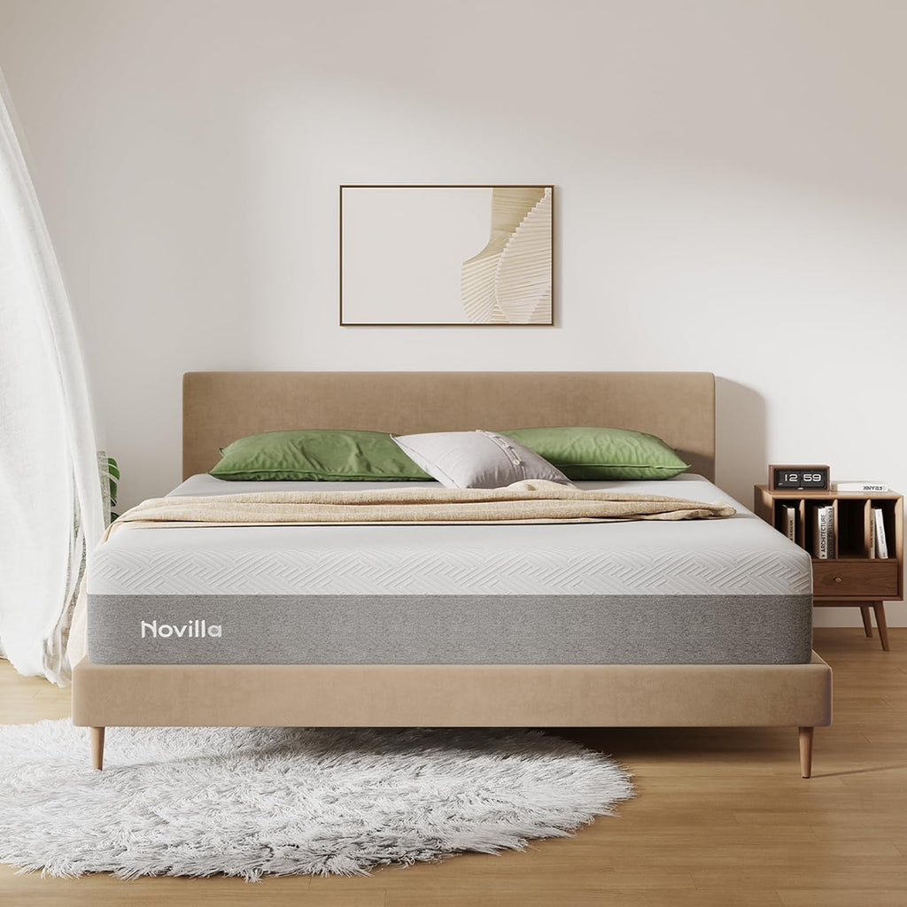 Novilla King Size Mattress - 12 Inch Gel Memory Foam for Cool Sleep & Pressure Relief | Medium Plush Feel
