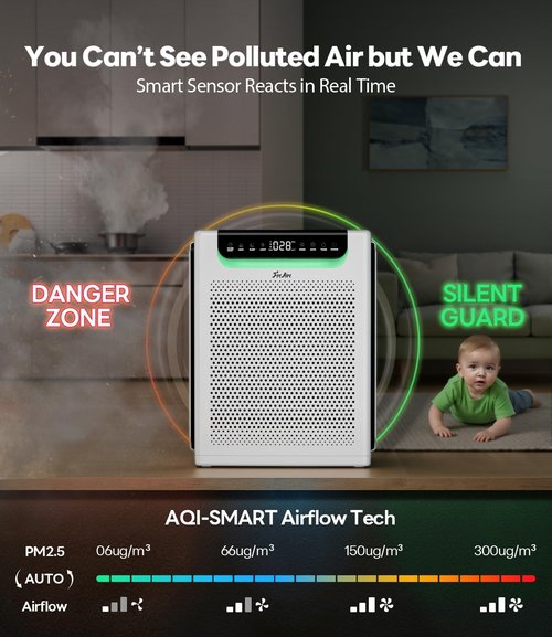 FreAire Genuine FreAire HAP607 Air Purifier Replacement Filter, 3-in-1 H13 True High-Efficiency Activated Carbon Filter, Original Filter 2-pack, White, Official, HAP607