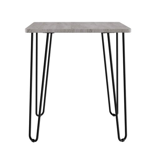 Modern End Table with Hairpin Legs - Industrial-Style, Woodgrain Finish, and Steel Accent Furniture for Living Room, Bedroom, or Office by Lavish Home