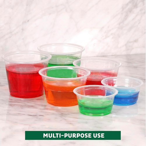 Freshware Plastic Portion Cups - 5.5 Ounce Souffle Cups with Lids | Ideal for Jello Shots, Sauces, and Snacks (100 Sets)