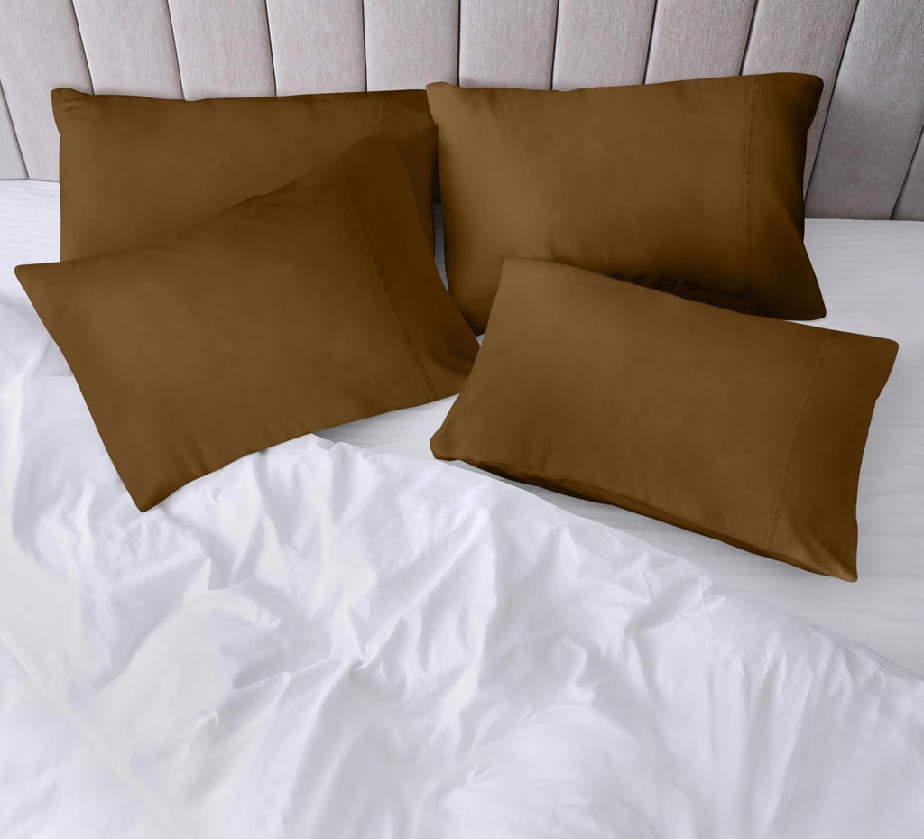 Utopia Bedding Queen Pillowcases - 4 Pack - Soft Brushed Microfiber | Fade Resistant 20 x 30 Inches (Mocha)