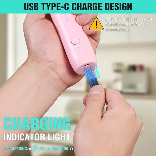 HAUSHOF Rechargeable Milk Frother Wand - Handheld Electric Foam Maker with Stand & Stainless Steel Whisk | Pink