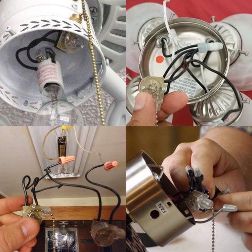 ZE-109 Zing Ear Fan Light Switch, On-Off Speed Switch with Pull Chain Compatible with Hunter Celing Fan Lights, Lamps and Wall Lights (Nickel Pull Chain)
