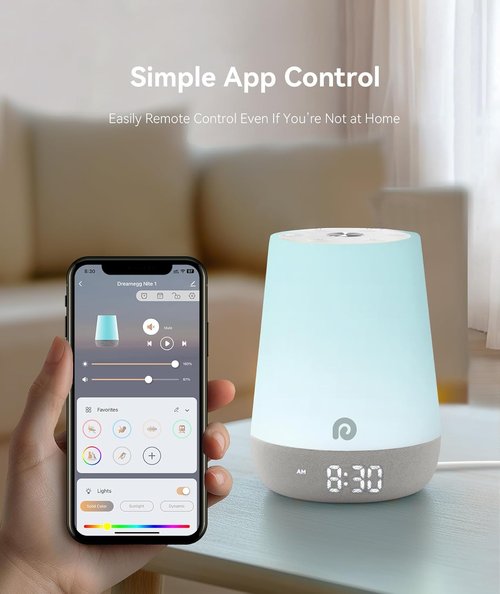 Dreamegg Sound Machine - White Noise & Night Light with 34 Soothing Sounds | Sleep Trainer for Kids