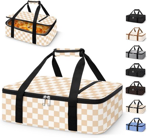 Coobiiya Insulated Casserole Carrier - Thermal Lunch Bag Keeps Food Hot or Cold | Fits 9" x 13" Baking Dish