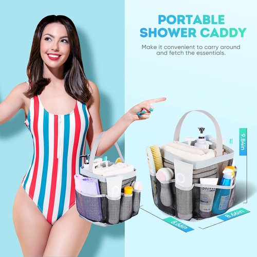 EUDELE Mesh Shower Caddy - Portable 8-Pocket Organizer for College Dorm, Beach, Gym & Travel Essentials