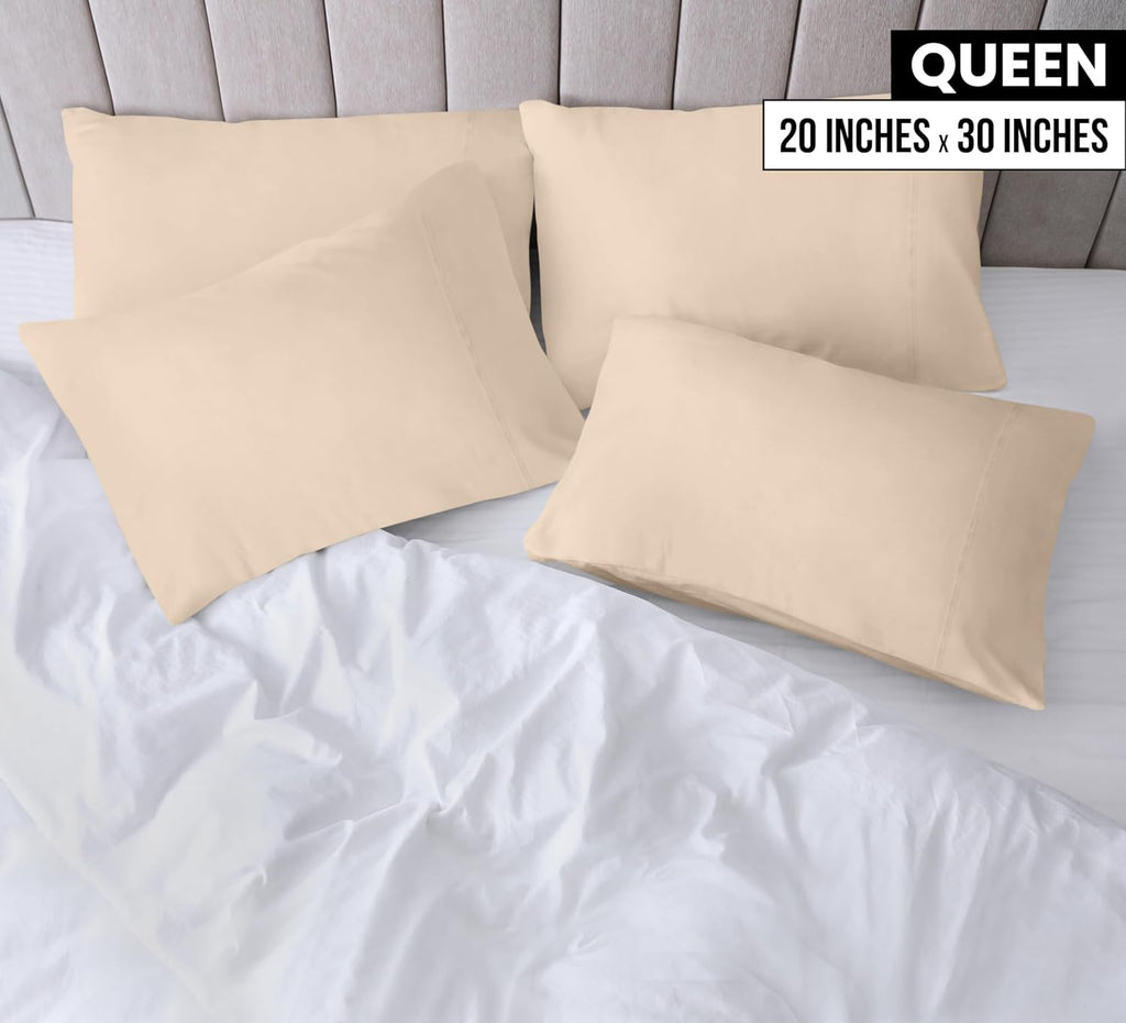 Utopia Bedding Queen Pillow Cases - 12 Pack Soft Brushed Microfiber - Fade Resistant 20 x 30 Inches (Beige)