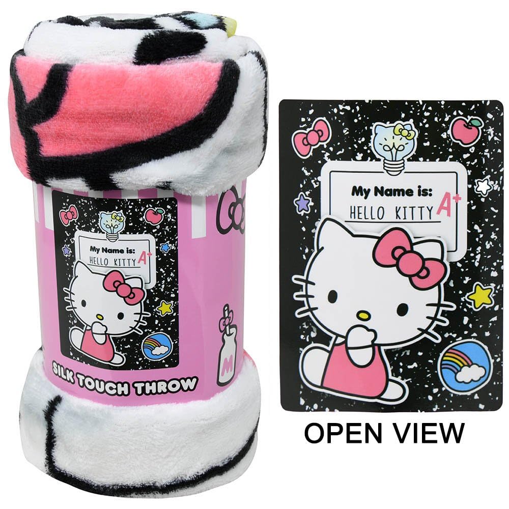 Northwest Hello Kitty Black Notebook Silk Throw Blanket 40" x 60"- SMHI