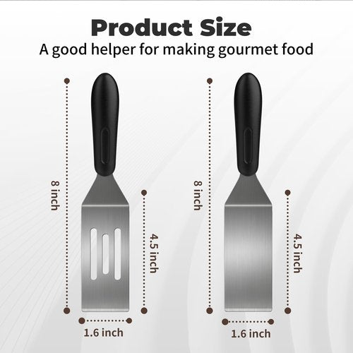 Stainless Steel Spatula Set,Mini Serving Spatula for Kitchen Use,Metal Spatula for Cooking with Heat Resistant Handle,Metal Spatulas for kitchen use for Pancakes、Lasagna、Brownies、Cake and Cookie (2PC)