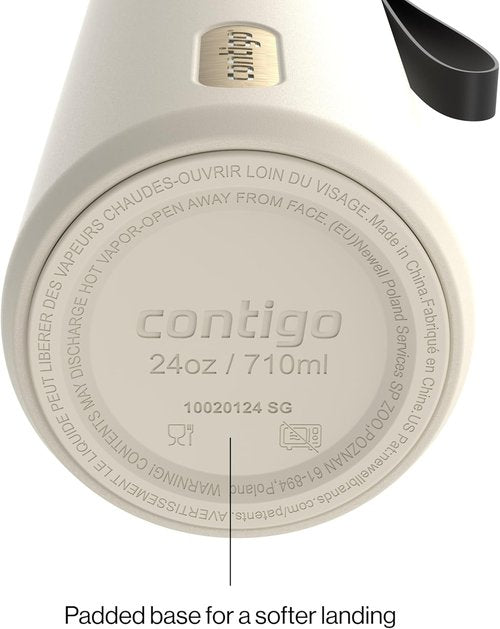 Contigo DualSip 24 oz Stainless Steel Water Bottle - Vacuum-Insulated, Leakproof Lid & Carry Strap, BPA-Free