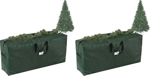 Elf Stor Christmas Tree Storage Bag - Organize 9FT Disassembled Trees | Durable Green Design (Pack of 2)