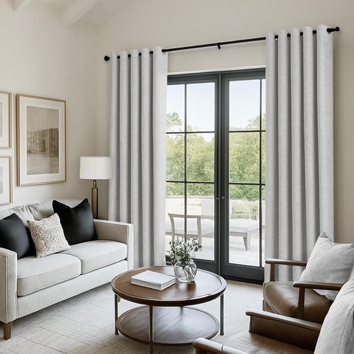 Blackout Shield Extra Wide Sliding Door Curtains - 100% Light Blocking Grommet Drapes, 100”W x 84”L, Grey