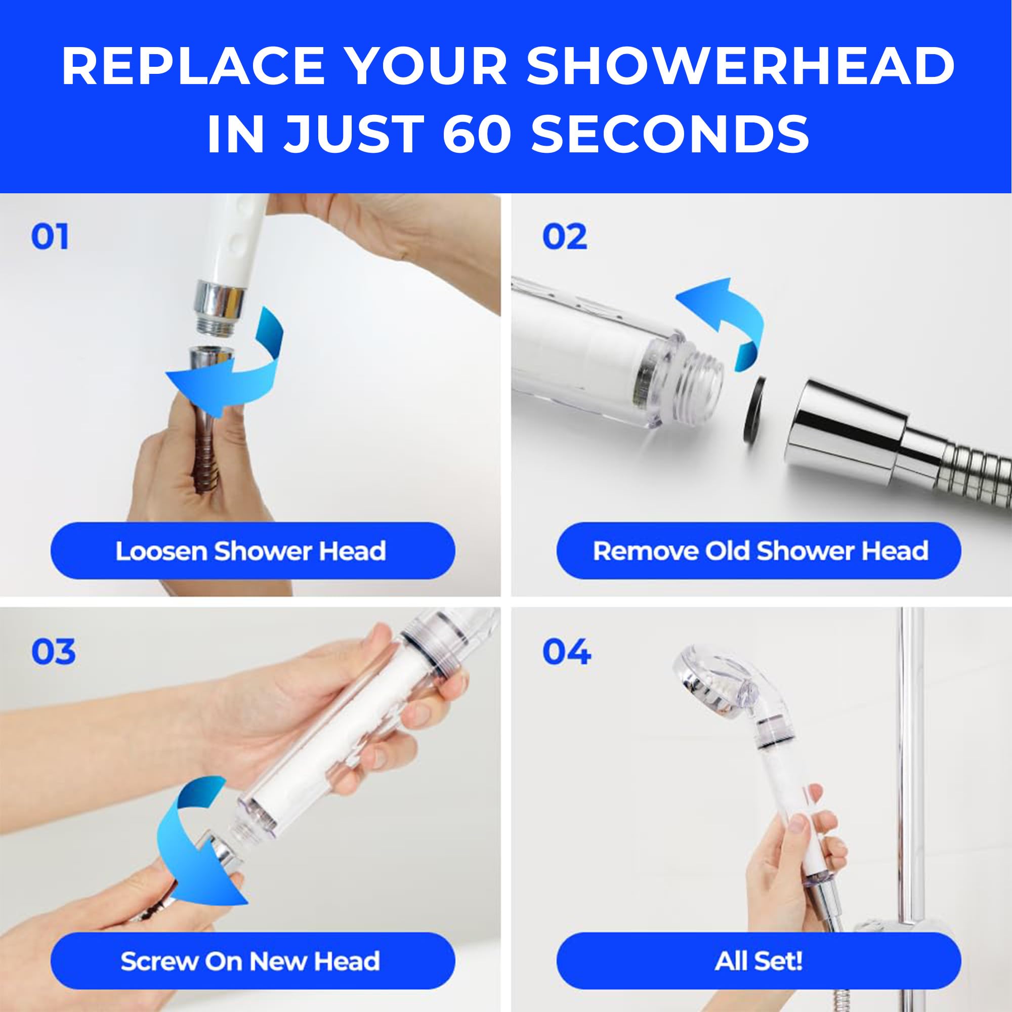 BODYLUV Puresome Filtered Shower Head, Korea's Best Handheld Shower Head with Filter, High Water Pressure, Softer Skin & Hair, Made in Korea, 6-Month Supply (3 Filter Replacements Included)