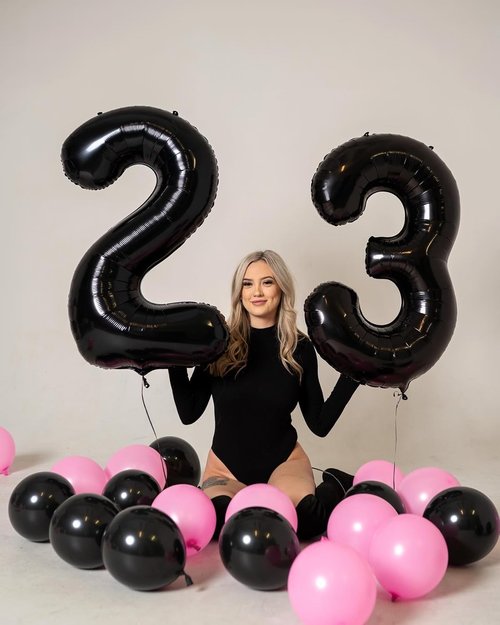 IWERP 40-Inch Black Balloon - Unisex Birthday Decoration | Reusable, Self-Sealing Foil Mylar