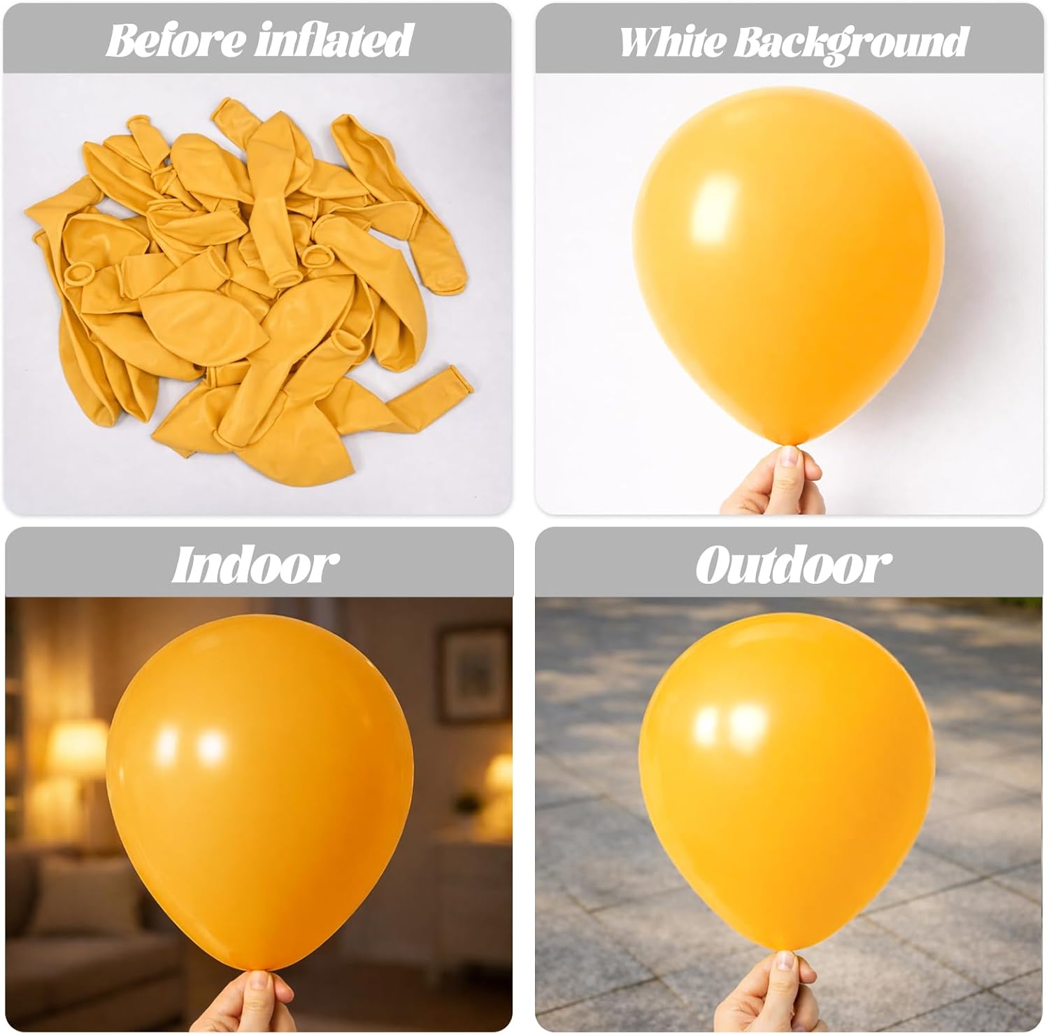 Voircoloria Mustard Yellow Balloon Garland Kit - 130pcs Latex Balloons in Various Sizes for Parties